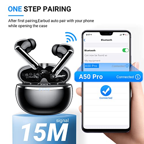 Bluetooth 5.3 Wireless Earbuds with Noise Cancellation