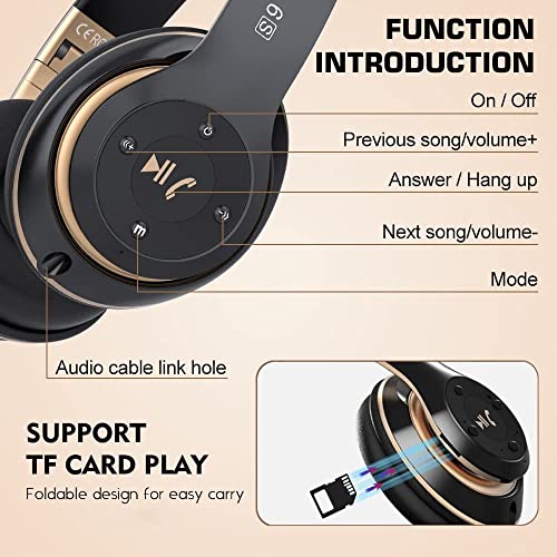 Prtukyt 6S Wireless Over Ear Headphones - HiFi Sound