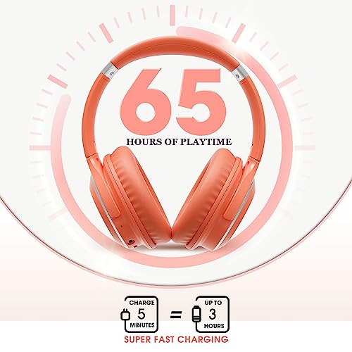 RUNOLIM Wireless Over-Ear Headphones with 65-hour Battery