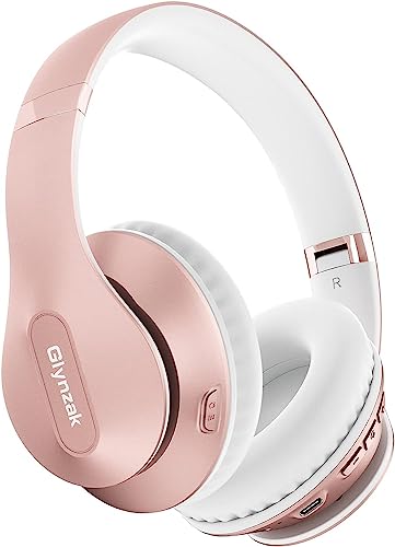 Glynzak Wireless Over-Ear Bluetooth Headphones - Rose Gold