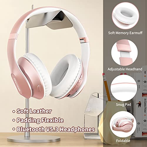 Glynzak Wireless Over-Ear Bluetooth Headphones - Rose Gold