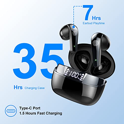 ROMOKE Bluetooth 5.3 Wireless Earbuds with HD Mic