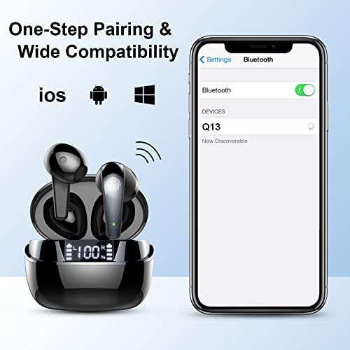 ROMOKE Bluetooth 5.3 Wireless Earbuds with HD Mic