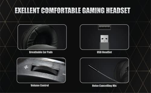 Hellcrack RGB LED Gaming Headset with Microphone