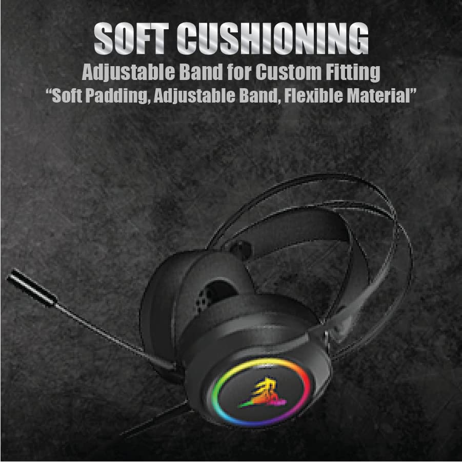 Hellcrack RGB LED Gaming Headset with Microphone