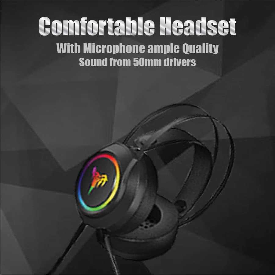 Hellcrack RGB LED Gaming Headset with Microphone