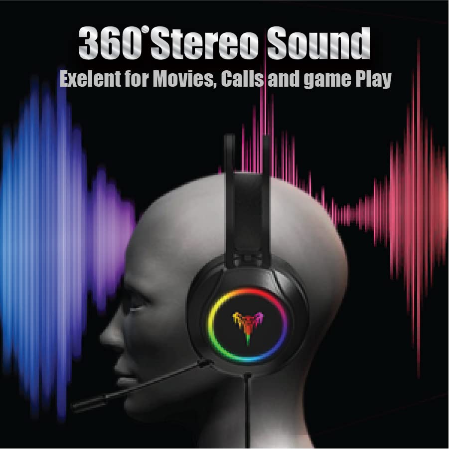 Hellcrack RGB LED Gaming Headset with Microphone