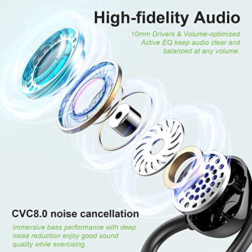 Bluetooth 5.3 Wireless Sports Earbuds with Deep Bass