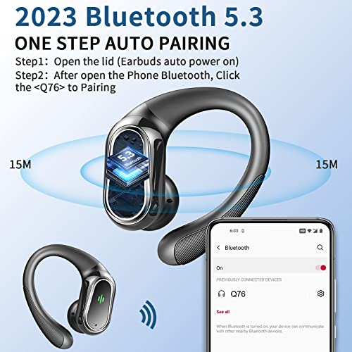 Wireless Sports Headphones with LED Display and Microphone