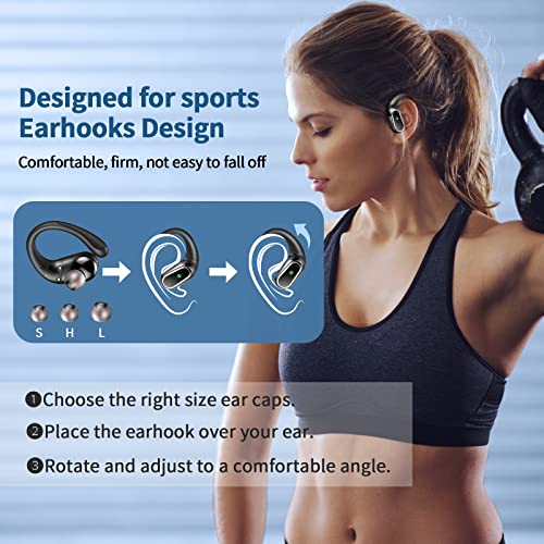 Wireless Sports Headphones with LED Display and Microphone