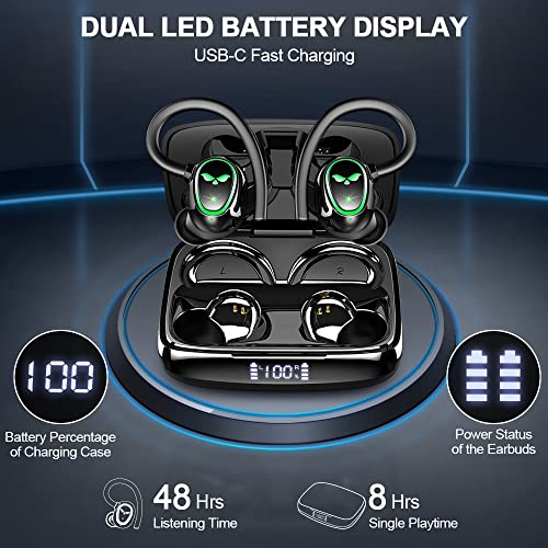 Ordtop Wireless Bluetooth Sports Earbuds with Mic