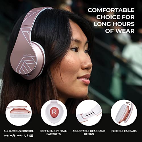 PowerLocus Bluetooth Over-Ear Headphones - Rose Gold
