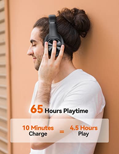 TECKNET Bluetooth Over-Ear Headphones with 65H Battery