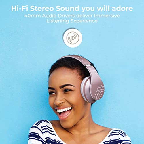 PowerLocus Bluetooth Over-Ear Headphones - Rose Gold