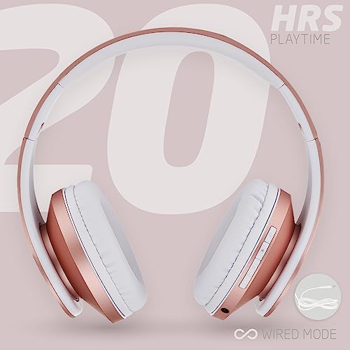 PowerLocus Bluetooth Over-Ear Headphones - Rose Gold
