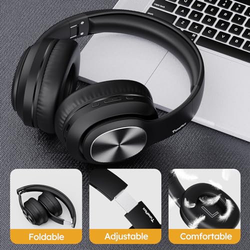 TuneFlux Wireless Bluetooth Over-Ear Headphones, 80H Playtime