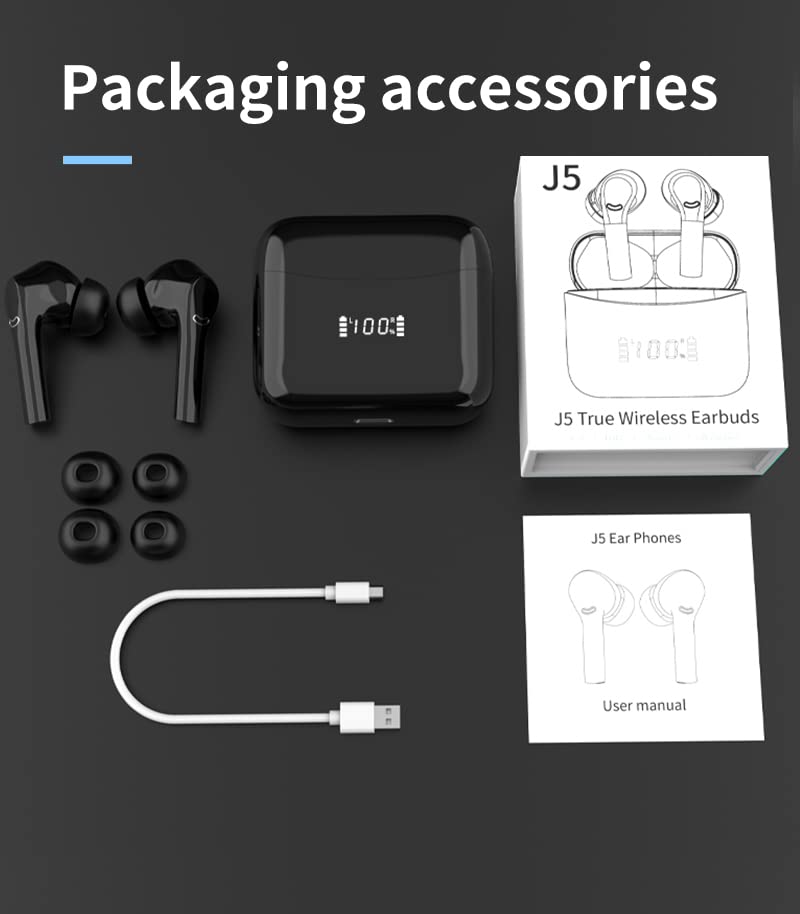 Bluetooth 5.3 Wireless Earbuds with Deep Bass
