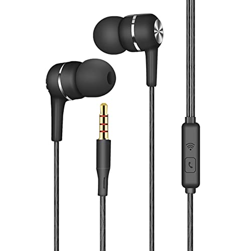 Wired In-Ear Headphones with Microphone - Black