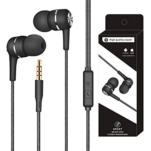 Wired In-Ear Headphones with Microphone - Black