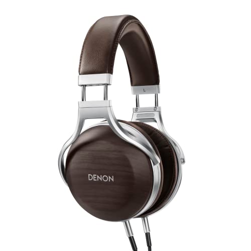 Denon AHD5200EM Premium Over-Ear Headphones in Zebrawood