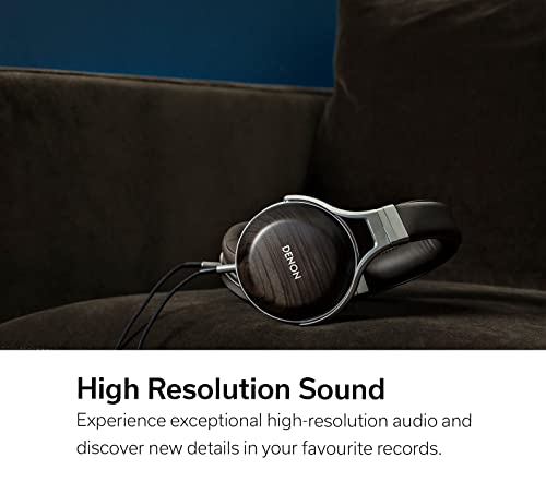 Denon AHD5200EM Premium Over-Ear Headphones in Zebrawood