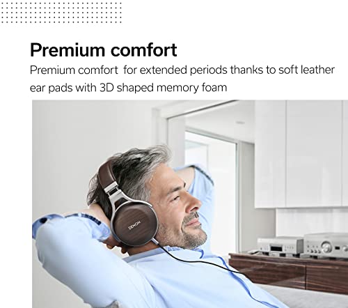 Denon AHD5200EM Premium Over-Ear Headphones in Zebrawood