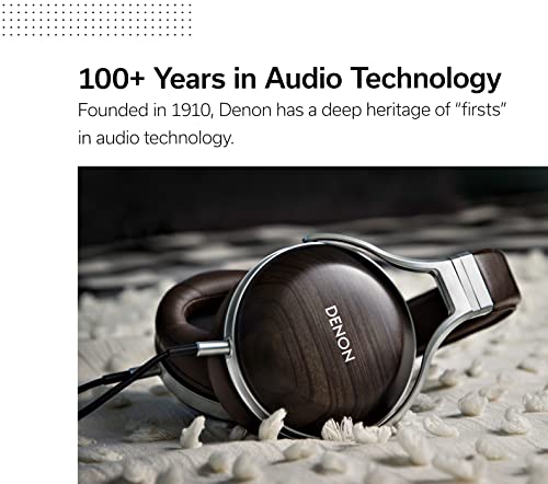Denon AHD5200EM Premium Over-Ear Headphones in Zebrawood