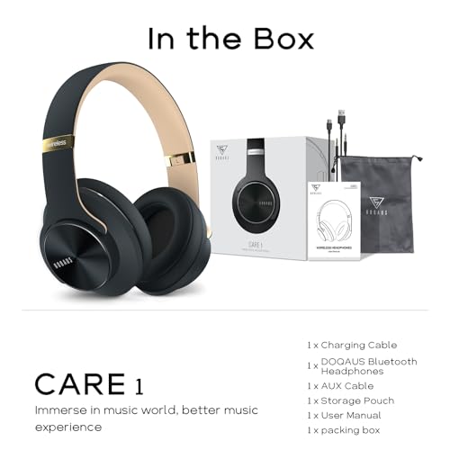 DOQAUS Wireless Headphones, 90Hrs Playtime, Hi-Fi Sound