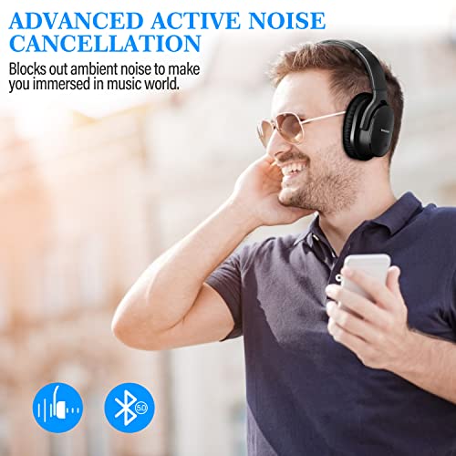 Pollini Active Noise Cancelling Wireless Headphones with Deep Bass