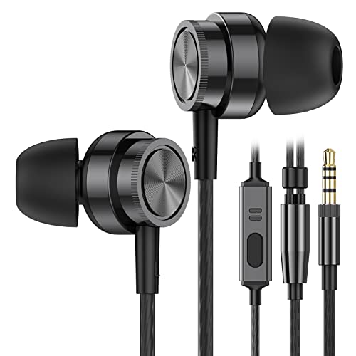 Wired In-Ear Headphones with Microphone and Deep Bass