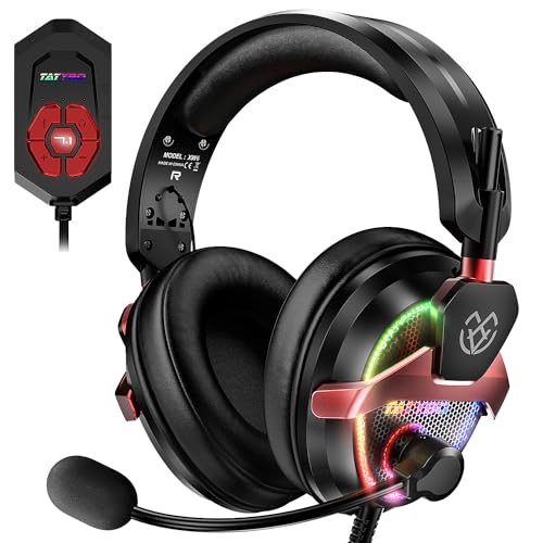 Tatybo Wired Gaming Headset with Mic and RGB