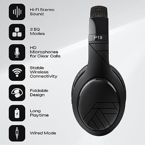 PowerLocus Wireless Over-Ear Bluetooth Headphones