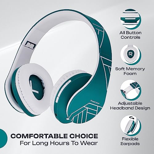 PowerLocus Bluetooth Over-Ear Wireless Headphones (Blue)