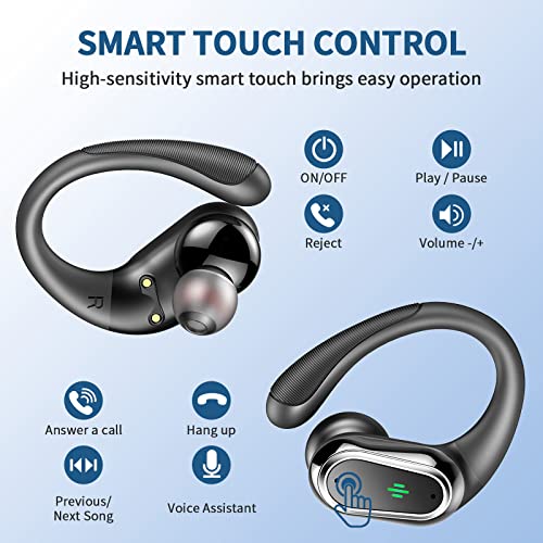 Wireless Sports Headphones with LED Display and Microphone