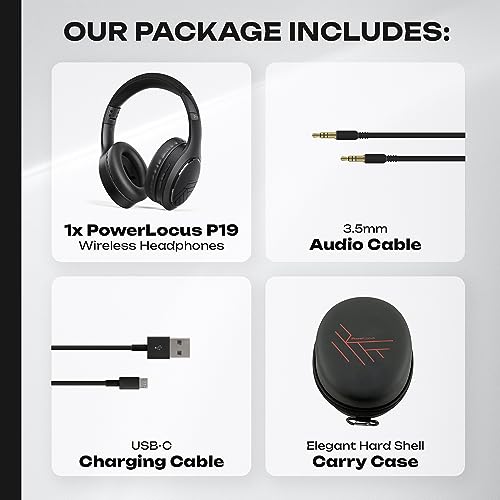 PowerLocus Wireless Over-Ear Bluetooth Headphones