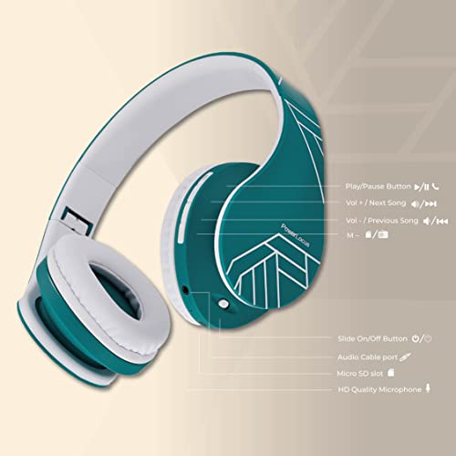 PowerLocus Bluetooth Over-Ear Wireless Headphones (Blue)