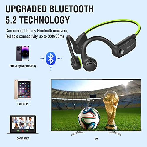 HCMOBI Wireless Bone Conduction Sports Headphones - Green