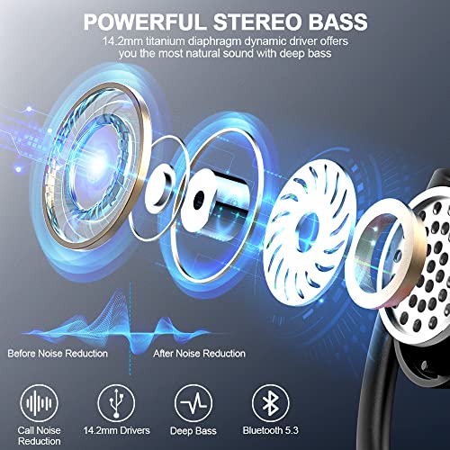 Ordtop Wireless Bluetooth Sports Earbuds with Mic