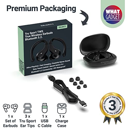 Majority TRU Sport TWS Bluetooth Earbuds – 30 Hours Battery