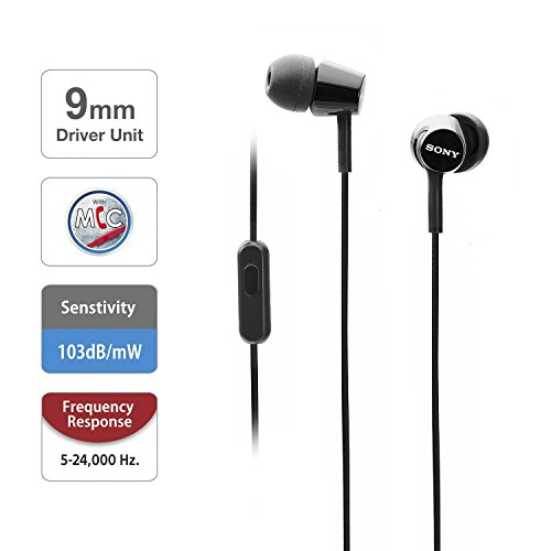 Sony MDR-EX155AP In-Ear Headphones - Black