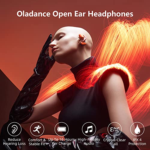 Oladance Open Ear Bluetooth Sports Headphones - Mars Orange