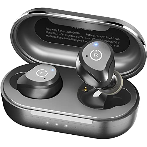 TOZO NC9 Wireless Noise-Cancelling Earbuds - Matte Black