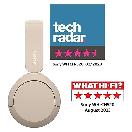 Sony WH-CH520 Wireless Bluetooth Headphones - Beige