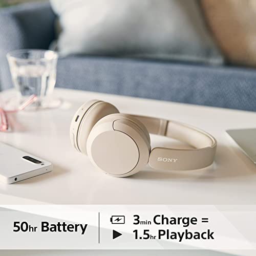 Sony WH-CH520 Wireless Bluetooth Headphones - Beige