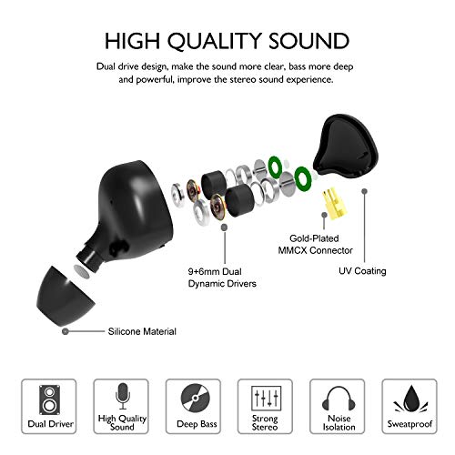 Dual-Driver In-Ear Headphones with Removable Cable