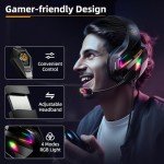 Tatybo Gaming Headset with Mic and Soft Earmuffs