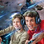 YINSAN Gaming Headset with LED Light, Blue/Black