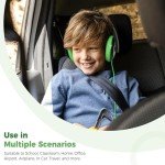 RockPapa Lightweight Kid's Over-Ear Headphones - Black/Green