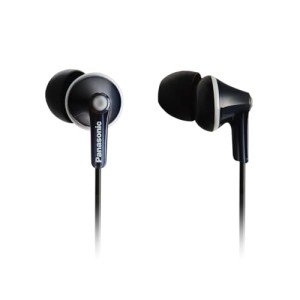 Panasonic RP-HJE125 Ergonomic In-Ear Headphones, Black