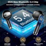 Bluetooth 5.4 Wireless Earbuds with Deep Bass
